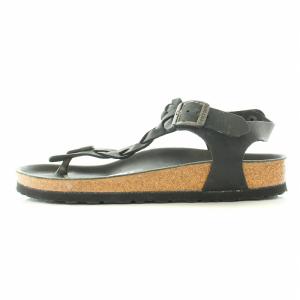 BIRKENSTOCK TATAMI Gizeh ギゼ トングサンダル ビーチサンダル フラット Tストラップ 編み込み 37 24cm 黒 ブラック