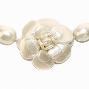 CHANEL ネックレス ペンダント カメリア パール 97P ホワイト