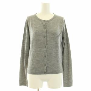 JOHN SMEDLEY ニットカーディガン 長袖 クルーネック 薄手 ウール 2 M グレー