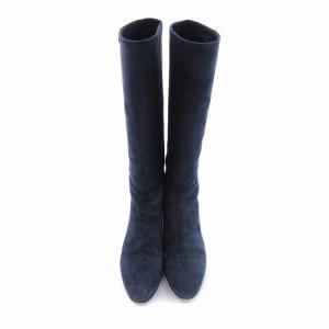 JIMMY CHOO ロングブーツ スエード  インヒール 35.5 22.5cm 青 ブルー