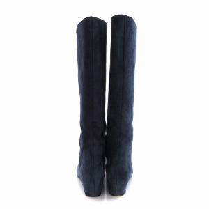 JIMMY CHOO ロングブーツ スエード  インヒール 35.5 22.5cm 青 ブルー