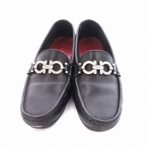 Salvatore Ferragamo ローファー ガンチーニ  レザー 4.5 22.0cm 黒 ブラック