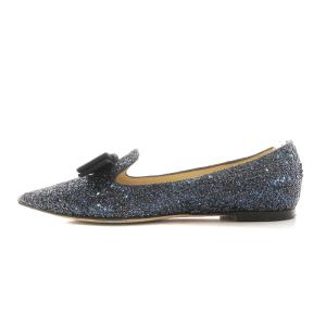 JIMMY CHOO LONDON バレエシューズ グリッター リボンモチーフ IT35