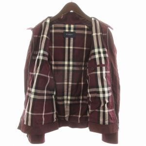 BURBERRY LONDON ナイロンジャケット ハイネック 裏地チェック LL 赤 レッド