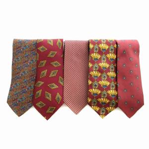 MONSIEUR ネクタイ レギュラータイ まとめ売り 5点セット 総柄 花柄 絹 シルク マルチカラー