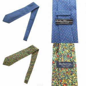 BURBERRY LONDON Salvatore Ferragamo Burberrys FENDI ネクタイ レギュラータイ まとめ売り 7点セット 総柄