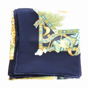 Salvatore Ferragamo スカーフ 総柄 アニマル 絹 シルク マルチカラー