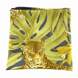 Salvatore Ferragamo スカーフ 総柄 リーフ アニマル 絹 シルク マルチカラー