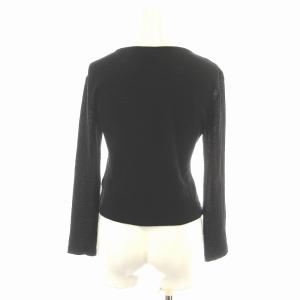 FENDI ニット カットソー クルーネック 長袖 ショート丈 ウール 42 L 黒 ブラック