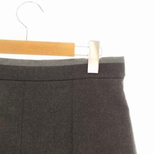 YVES SAINT LAURENT YSL フレアスカート ボックスプリーツ ひざ丈 チャコールグレー