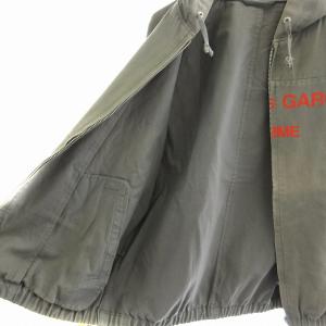 COMME des GARCONS HOMME AD2001 パーカー ブルゾン ジャケット 長袖 ジップアップ スプリット M グレー レッド