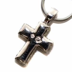 SWAROVSKI ペンダント ネックレス クロス 十字架 スネークチェーン ラインストーン シルバー色