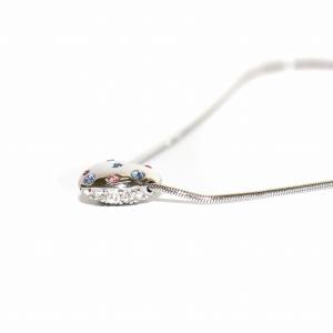 SWAROVSKI ハートモチーフ ネックレス ペンダント リバーシブル ラインストーン シルバー色