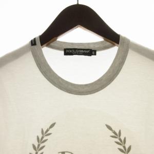 DOLCE&GABBANA Tシャツ 半袖 カットソー 刺繍 48 XL 白 ホワイト