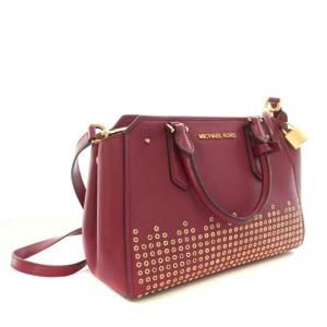 MICHAEL KORS ハンドバッグ ショルダーバッグ 2way パンチング ロゴチャーム付き レザー 赤 レッド ゴールド