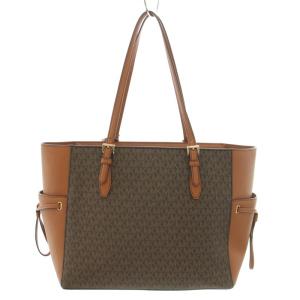 MICHAEL KORS ギリー GILLY トートバッグ ハンドバッグ シグネチャー レザー ロゴチャーム 茶 ブラウン ゴールド