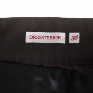 DRESSTERIOR タックスカート ロング チェック柄 ウール 36 S 茶 ブラウン 085-75120