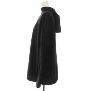 INSCRIRE スモック プルオーバーブラウス カットソー リボン 長袖 黒 ブラック /YM GY30