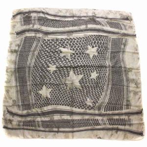 GIORGIO BRATO スカーフ ストール スター 総柄 シルク ベージュ 黒 茶