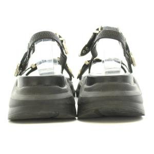 TOGA PULLA ストラップ付きスポーツサンダル 厚底 レザー ベルト 37 23.5cm 黒 ブラック AJ1111