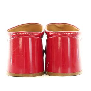 MM6 Maison Margiela サンダル ミュール オープントゥ ラウンドトゥ チャンキーヒール エナメル 37.5 24.5cm 赤