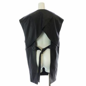 LEINWANDE ベスト ジレ ロング ラムレザー 羊革 F 黒 ブラック