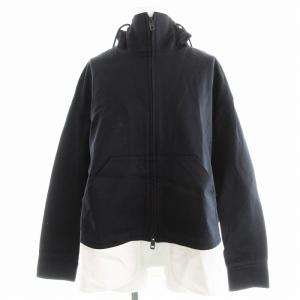 ジップアップパーカー フード コットン 38 M 紺 ネイビー /DD GY30