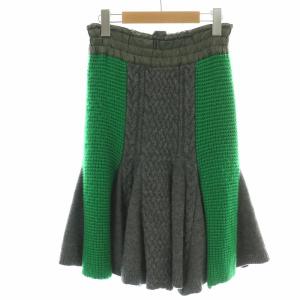 Sacai プリーツAラインマキシ丈フリルワンピース豹柄 切替レース