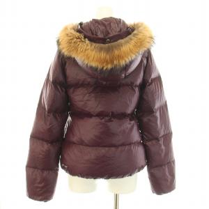 DUVETICA ADHARA アダラ ダウンジャケット アウター フード ジップアップ ラクーンファー 38 S ボルドー