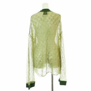 TAN POINTELLE MOHAIR PO ニット カットソー 長袖 シアー シースルー 総柄 モヘヤ ウール混 F カーキ TN18AW019