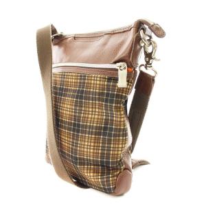 Orobianco ショルダーバッグ レザー チェック 茶 /MM GY01