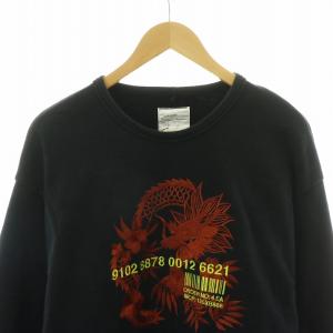 SHAREEF 龍 emb. BIG SWEAT スウェット トレーナー 刺繍 長袖 2 ブラック 20715039 /NQ