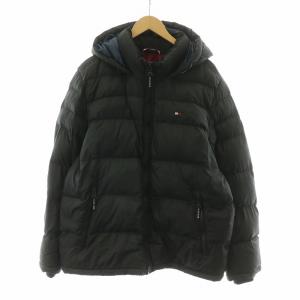 ダウンジャケット アウター ロング フーディー L ブラック /NQ GY01