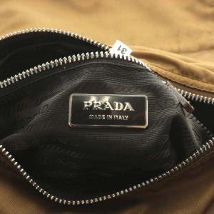 PRADA VELA VINTAGE ハンドバッグ ショルダーバッグ ナイロン レザー シルバー金具 ブラウン