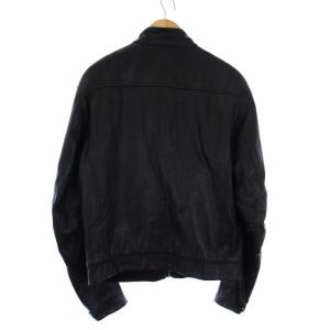 YVES SAINT LAURENT シングル ライダースジャケット レザー ジップアップ 50 ブラック