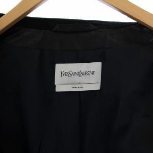 YVES SAINT LAURENT シングル ライダースジャケット レザー ジップアップ 50 ブラック