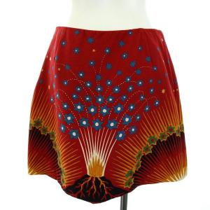 VALENTINO スカート ミニ 台形 総柄 40 S 赤 レッド