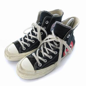 CONVERSE コム デ ギャルソン プレイ X コンバース チャック 70 ハイトップ スニーカー 24cm 黒 ブラック