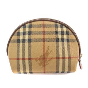 burberrys ポーチ コーティングキャンバス ノバチェック ヴィンテージ ベージュ