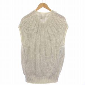 HERMES ソルド品 ニット ベスト プルオーバー Vネック M ホワイト
