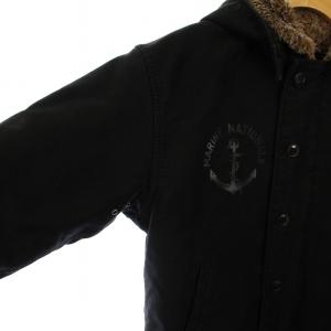 HOUSTON BLUE PORT N-1 デッキジャケット 65913 裏地ファー 42 黒 ブラック /DK