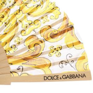 DOLCE&GABBANA ノベルティ 扇子 うちわ ロゴ 総柄 黄 イエロー