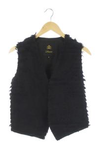 ベスト ジレ フリンジ 36 黒