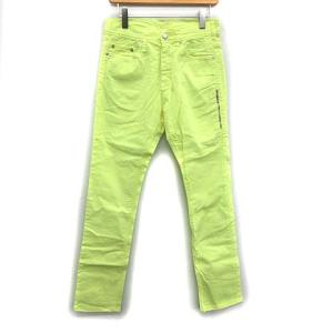 デニム ジーンズ カラーパンツ ストレート ネオンカラー W29 黄色 イエロー