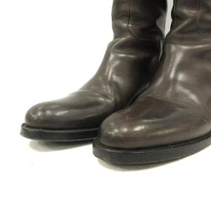 SARTORE ブーツ ロング ローヒール レザー 35.5 22.5cm ダークブラウン