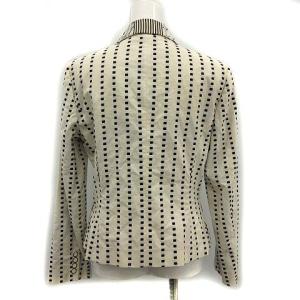 ETRO テーラードジャケット シングル 2B ストライプ 刺繍 44 XL アイボリー