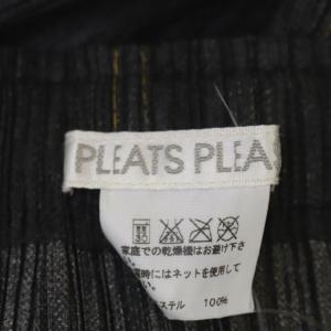 PLEATS PLEASE ISSEY MIYAKE タイトスカート プリーツ デニム転写 ひざ丈 3 グレー