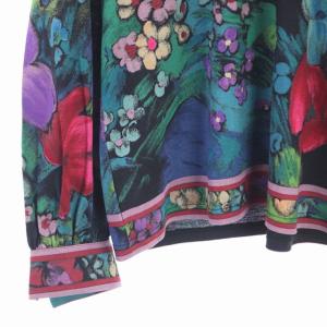 LEONARD ヴィンテージ カットソー 長袖 花柄 総柄 黒 ブラック マルチカラー