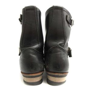 RED WING エンジニアブーツ ショート 羽タグ レザー 9.5 27.5cm 黒 ブラック