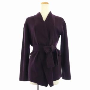 カーディガン ニット カシミヤ ハイゲージ 長袖 40 ボルドー